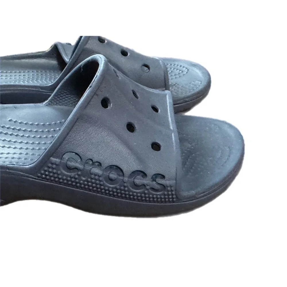 Crocs Classic Slide Mens 6 Womens 8 Navy Blue Excellent Comfort Sandals